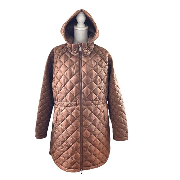 Athleta Jackets & Blazers - Athleta Whisper Featherless Parka XL Quilted Hooded Coat Brown Fall 2022